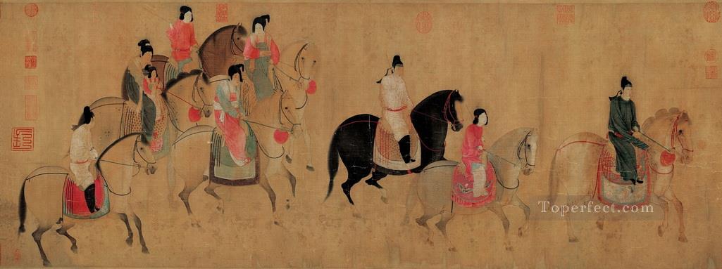 El retrato de Madame Guo Quo haciendo turismo en primavera zhang xuan chino tradicional Pintura al óleo